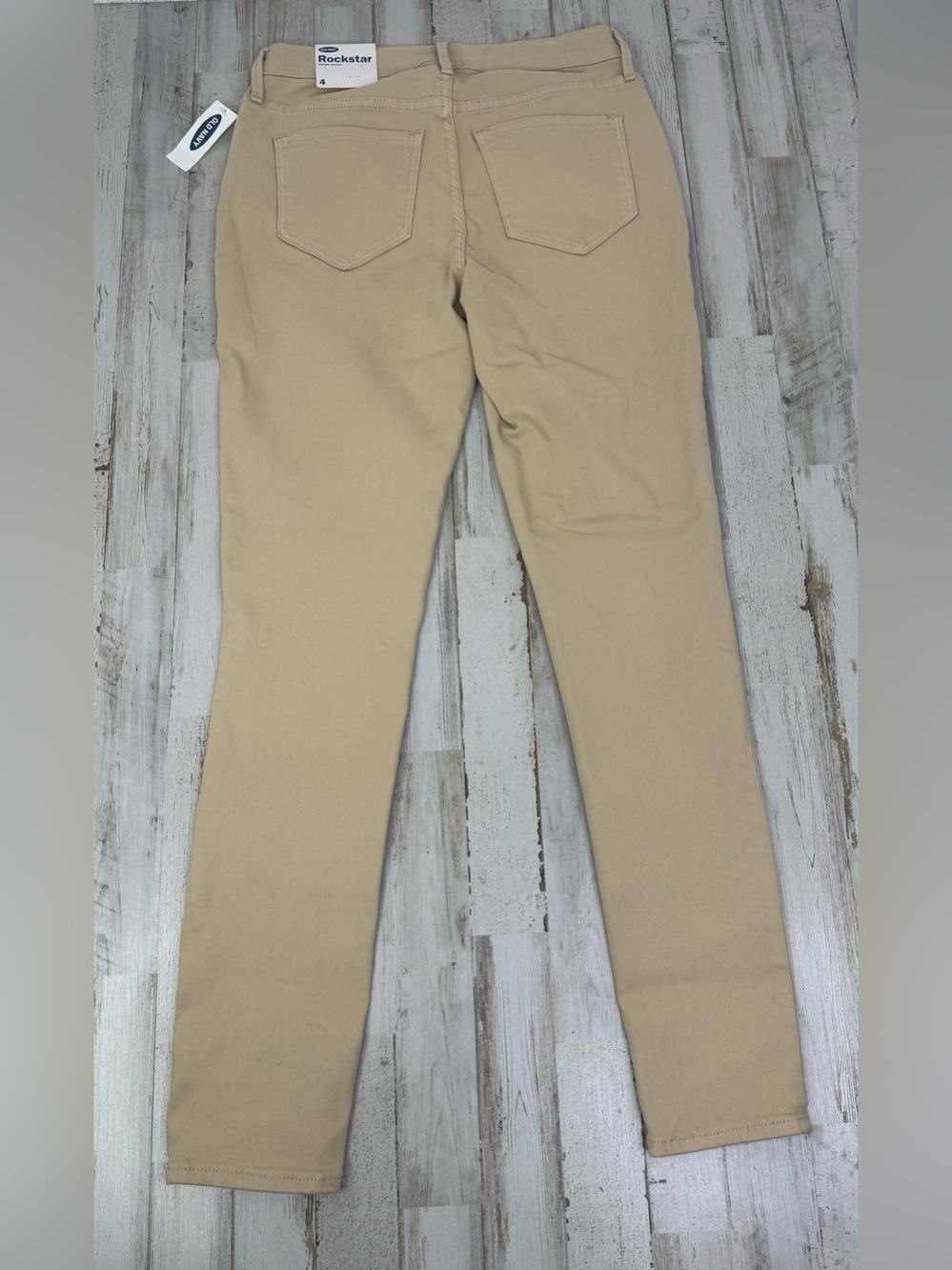 Old Navy Rockstar Super Skinny Pants Size 4 (27x29) Beige High Rise NWT - Picture 9 of 11